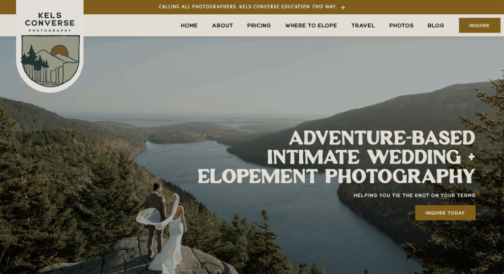 Kelsey Converse Photography hero section