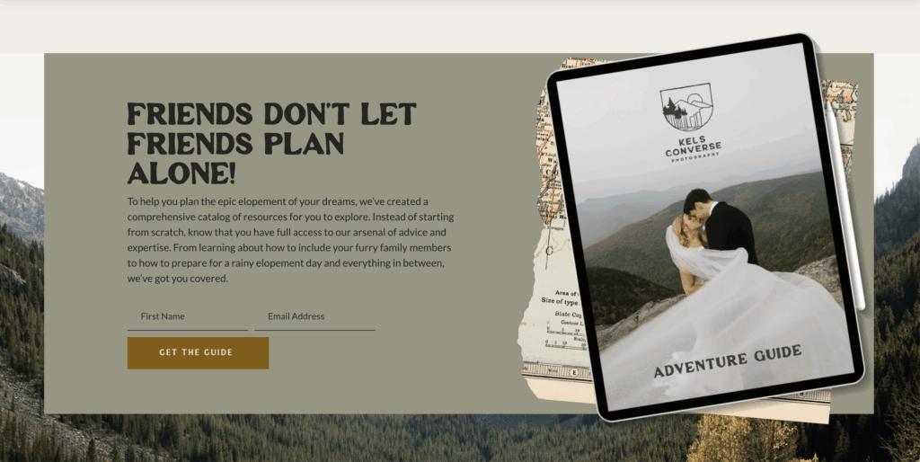 Example of featured content on website homepage